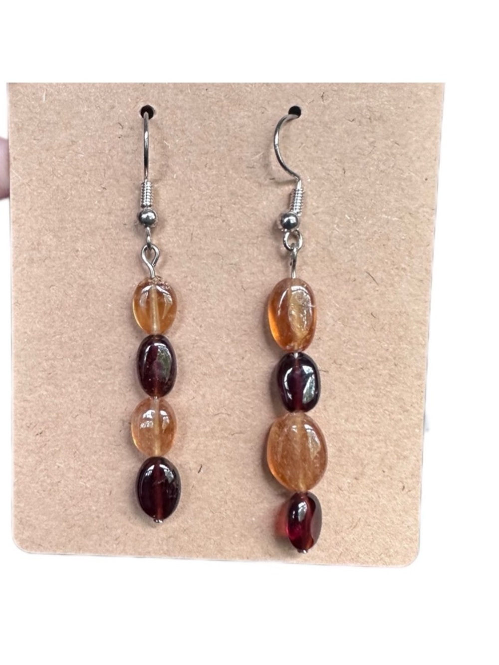 Hessonite Garnet earrings handmade dangly
